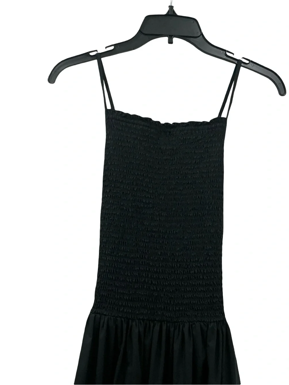 J. Crew Black Smocked Midi Dress. Size M